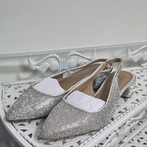 Rhinestone Bridal Silver Heels